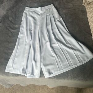 Ann Taylor Light Blue Wide Leg Pleated crop Pants